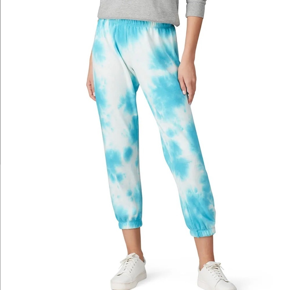 Spiritual Gangster Perfect Tie Dye Jersey Knit Ankle Jogger Sweatpants Blue Sz S